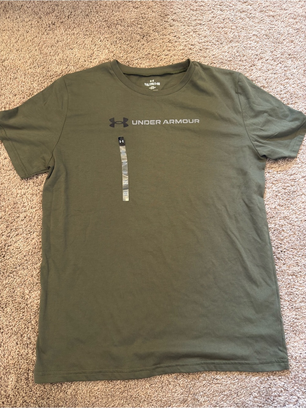 Under Armour Boys Olive Green Logo T-Shirt